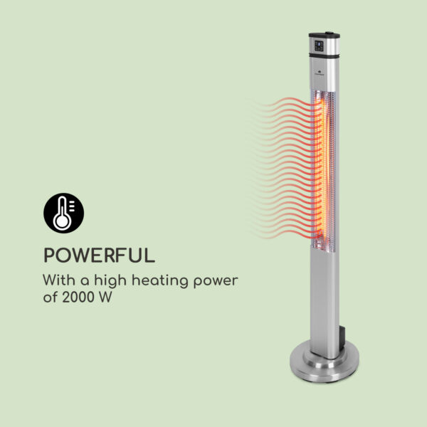 Blumfeldt Heat Guru Plus, infračervený ohrievač, 2000 W, 3 stupne ohrevu, diaľkový ovládač, strieborný - Image 3