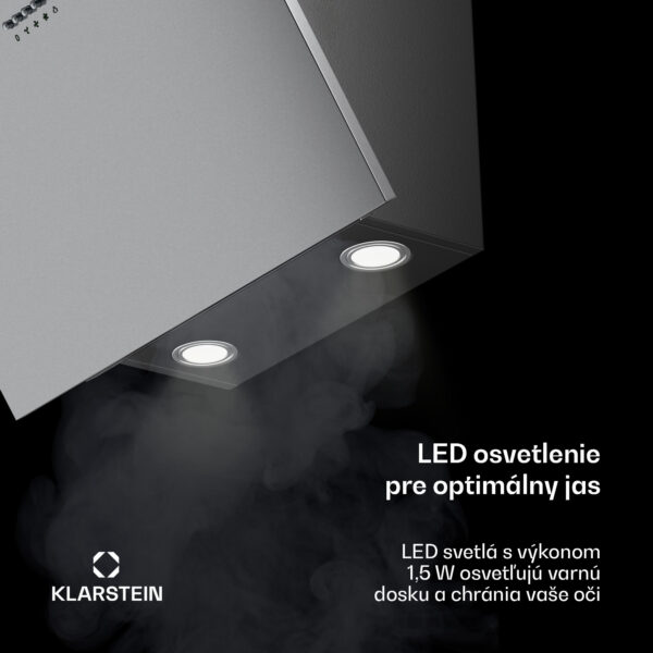 Klarstein Silver Lining 60, digestor, 60 cm, nástenný, 600 m³/h, A, nehrdzavejúca oceľ - Image 2
