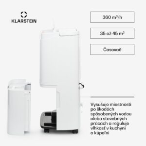Klarstein DryFy Connect 40 Smart, Odvlhčovač vzduchu, WiFi, Kompresný, 40l/d, 35-45m², Biela