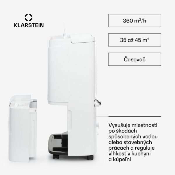 Klarstein DryFy Connect 40 Smart, Odvlhčovač vzduchu, WiFi, Kompresný, 40l/d, 35-45m², Biela