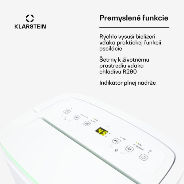 Klarstein DryFy Connect 40 Smart, Odvlhčovač vzduchu, WiFi, Kompresný, 40l/d, 35-45m², Biela - Image 2