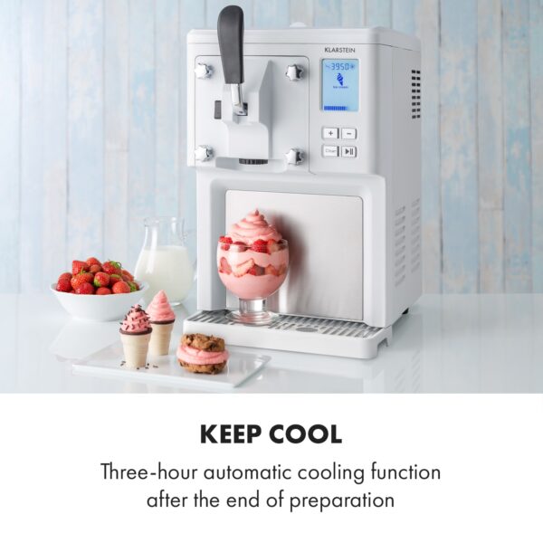 Klarstein Sweet Sundae, zmrzlinovač, kompresor, 1,5l, nehrdzavejúca oceľ, biely - Image 3