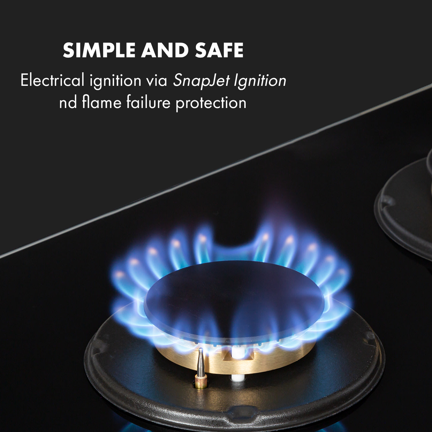 Klarstein Goldflame Domino, plynová varná doska, 2 mosadzné horáky, sklokeramika - Image 2