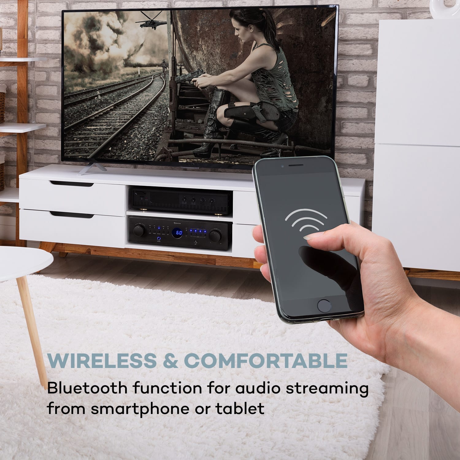 Auna AMP-CD950 DG, digitálny viackanálový zosilňovač, 8 x 100 W, BT, opt. vstup, diaľkový ovládač