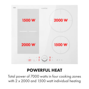 Klarstein Delicatessa 60 Hybrid, vstavaná indukčná varná doska, 7000 W, 4 zóny
