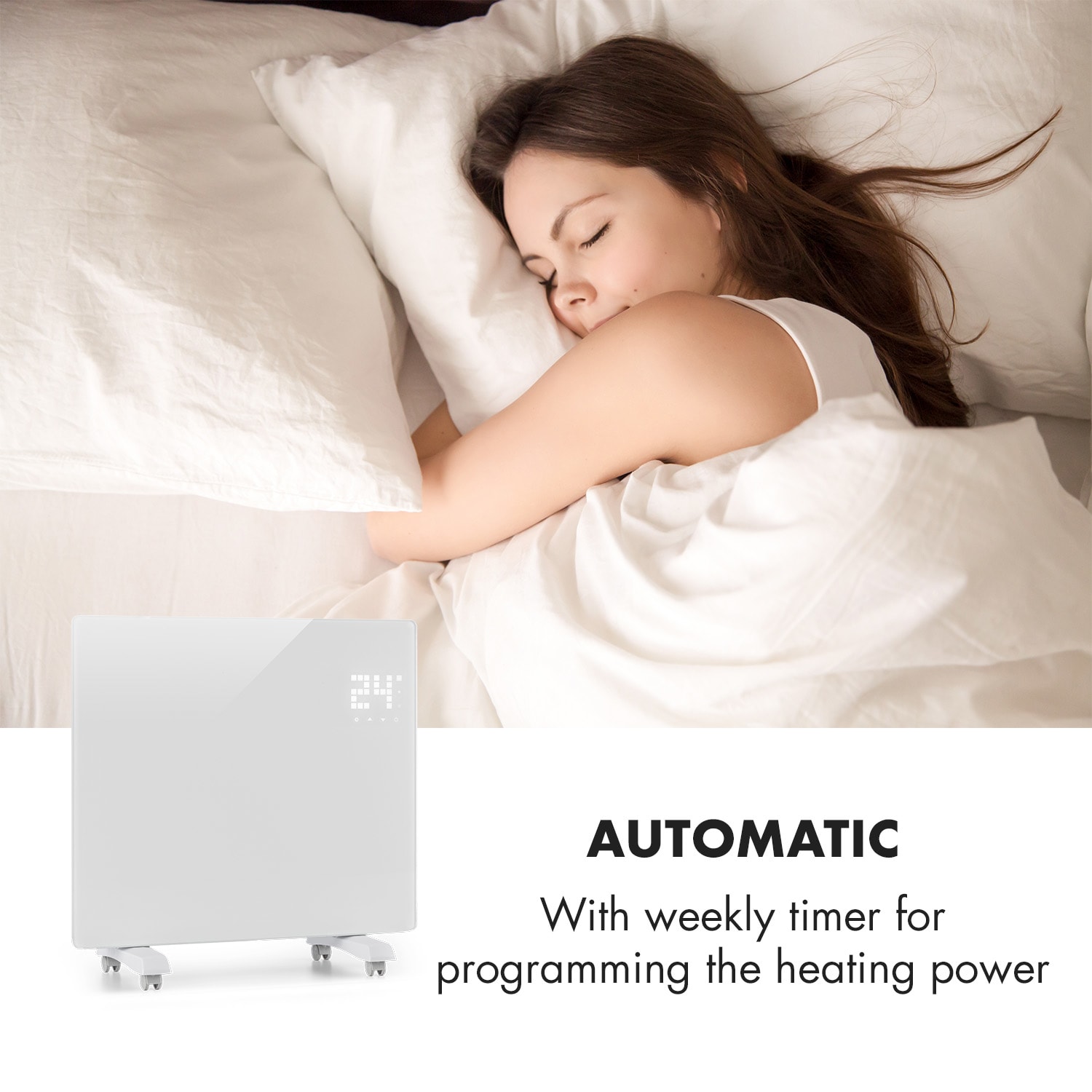 Klarstein Bornholm Single Smart, konvektor, 1000 W, ovládanie cez aplikáciu, biely