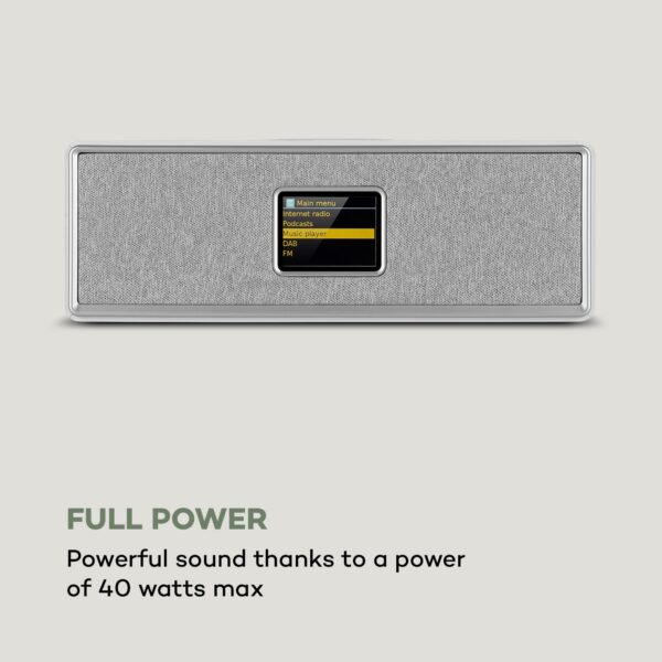 Auna Simpfy Wireless, reproduktor, DAB+/FM, BT, LCD-displej, drevené telo