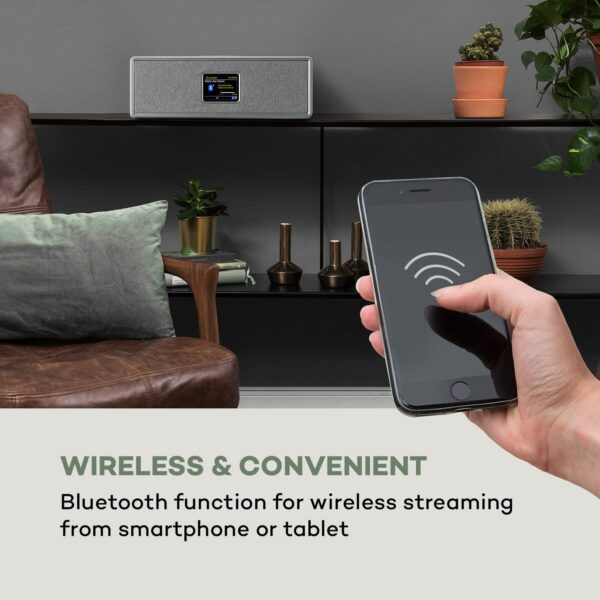 Auna Simpfy Wireless, reproduktor, DAB+/FM, BT, LCD-displej, drevené telo - Image 2