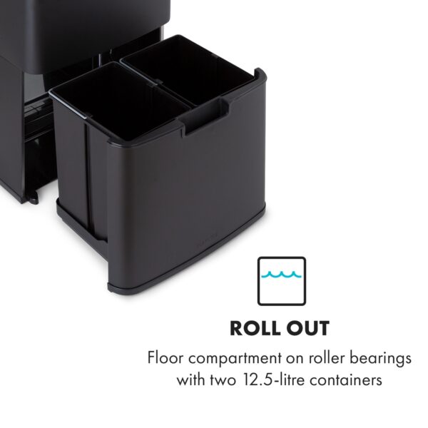 Klarstein Royal Trash Matte Black, odpadkový kôš so senzorom, 72 l, ušľachtilá oceľ, matná čierna - Image 2