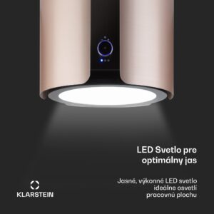 Klarstein Skyfall, digestor, 45 cm, ostrovčekový, 402 m³/h, LED, nehrdzavejúca oceľ, zlatý