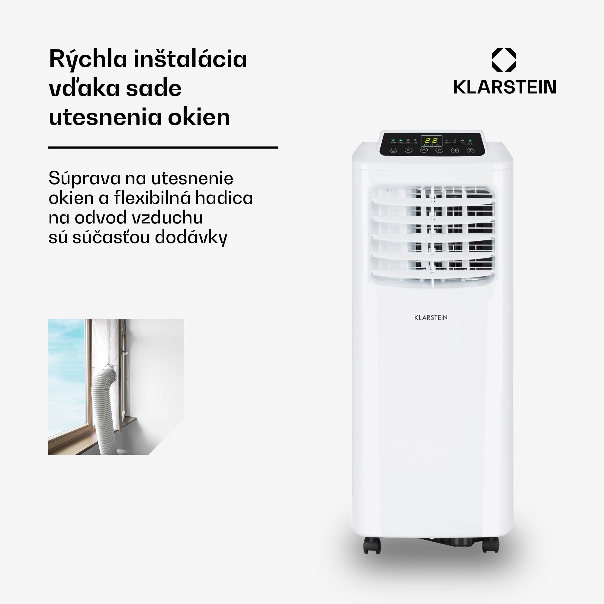 Klarstein Pure Blizzard Smart 7k, mobilná klimatizácia, 7 000 BTU/2,1 kW, A, diaľkový ovládač - Image 2