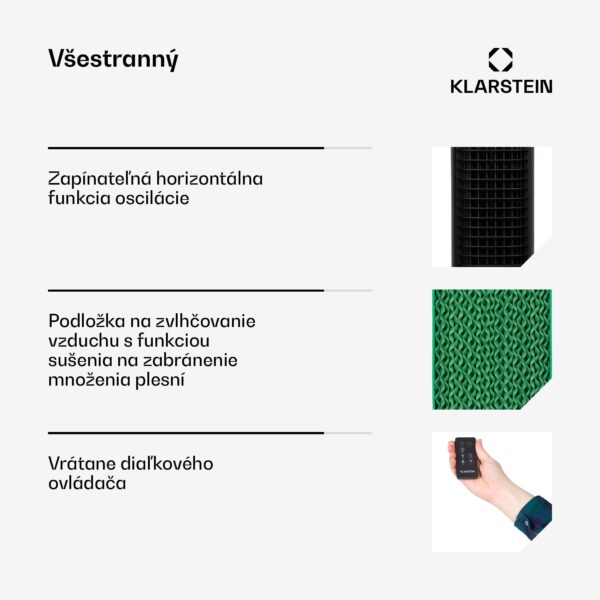 Klarstein Skytower Grand Smart, ochladzovač vzduchu, 80 W, 480 m³/h, 8 l, mobilný - Image 2