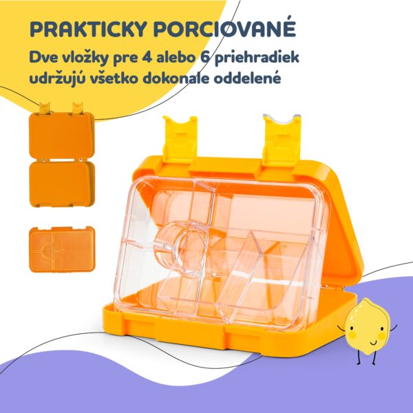 Klarstein Schmatzfatz junior, desiatový box, 6 priehradiek, 21,3 × 15 × 4,5 cm