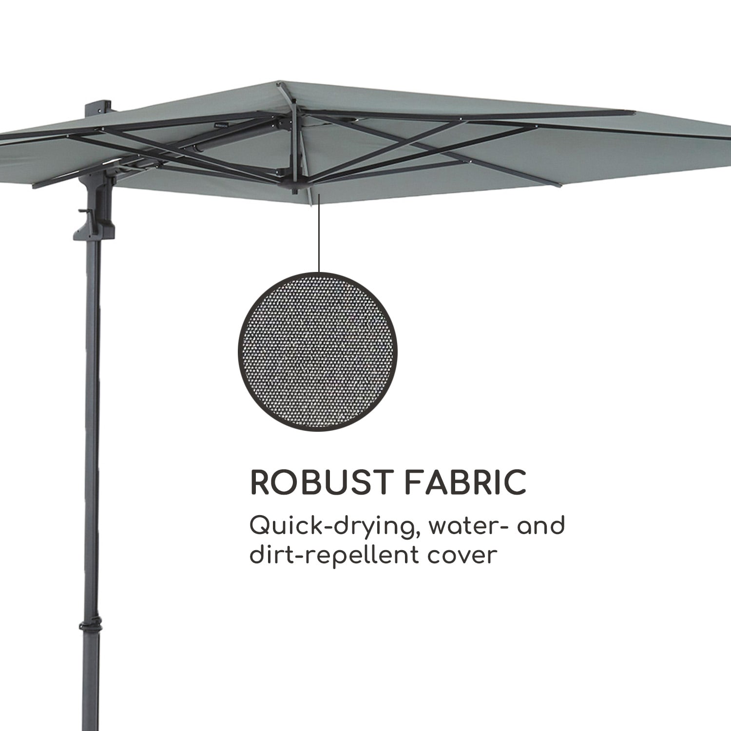 Blumfeldt Saint-Tropez, závesný slnečník, 3-osová rotácia, 360° otočný, 3 x 3,55 m, UV 50+ - Image 3