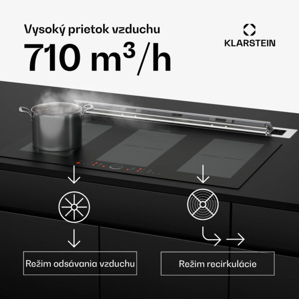 Klarstein Brisa, digestor 90 cm, výsuvný, nehrdzavejúca oceľ, 710 m³/h, A+