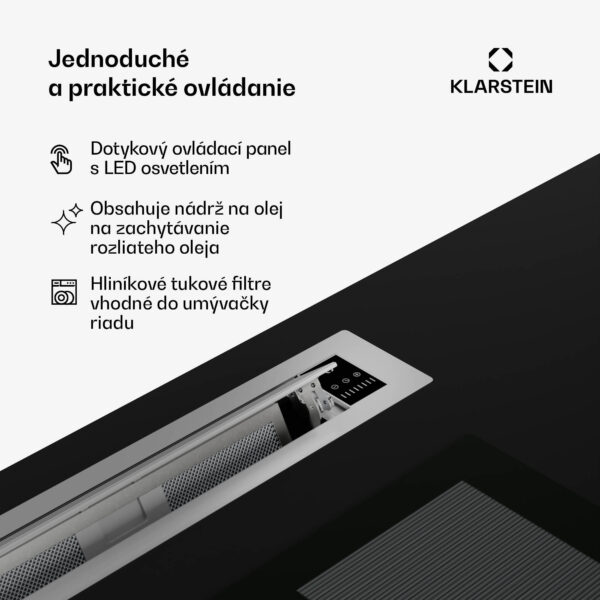Klarstein Brisa, digestor 90 cm, výsuvný, nehrdzavejúca oceľ, 710 m³/h, A+ - Image 2
