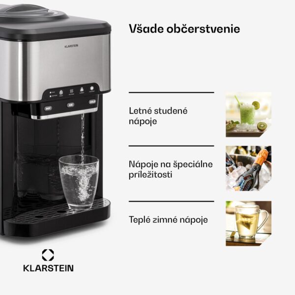 Klarstein Aqueous, výrobník ľadu 3 v 1, kocky ľadu, 20 kg/24h, dávkovač vody: horúca a studená - Image 2