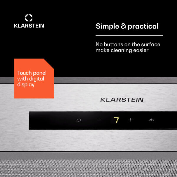 Klarstein Paolo 52, podskrinkový digestor 52 cm 439 m³/h LED Touch A++ - Image 2