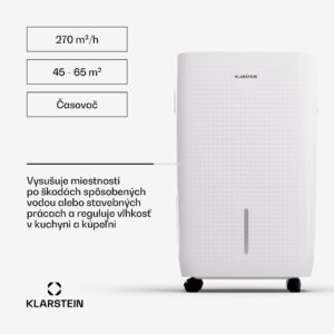 Klarstein DryFy Pro Connect Smart, Odvlhčovač vzduchu, WiFi, Kompresný, 60l/24h, 45-65m²