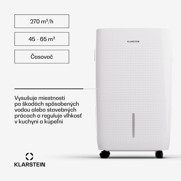 Klarstein DryFy Pro Connect Smart, Odvlhčovač vzduchu, WiFi, Kompresný, 60l/24h, 45-65m²