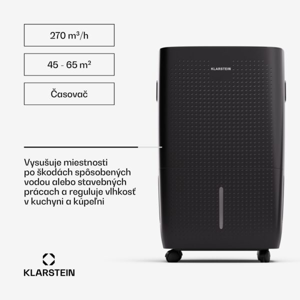 Klarstein DryFy Pro Connect 60 Smart, Odvlhčovač, WiFi, Kompresia, 60l/24h, 45-65 m²