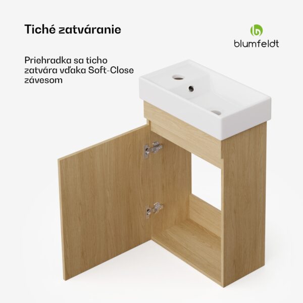 Blumfeldt Johnstone, umývadlo a skrinka do kúpeľne, 40 cm, keramické umývadlo - Image 2