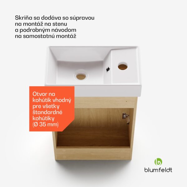 Blumfeldt Johnstone, umývadlo a skrinka do kúpeľne, 40 cm, keramické umývadlo - Image 3