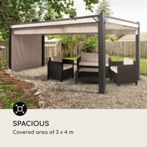 Blumfeldt Pantheon Cortina, pergola so strechou, 3 x 4 m, 4 bočné diely, béžový