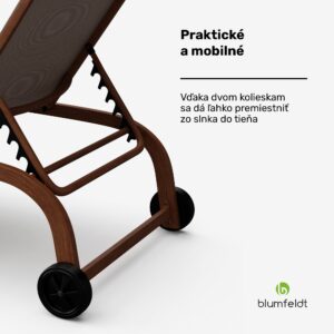 Blumfeldt Lounger Limala, lehátko, nosnosť 160 kg, 5-stupňovo nastaviteľné operadlo, kolieska