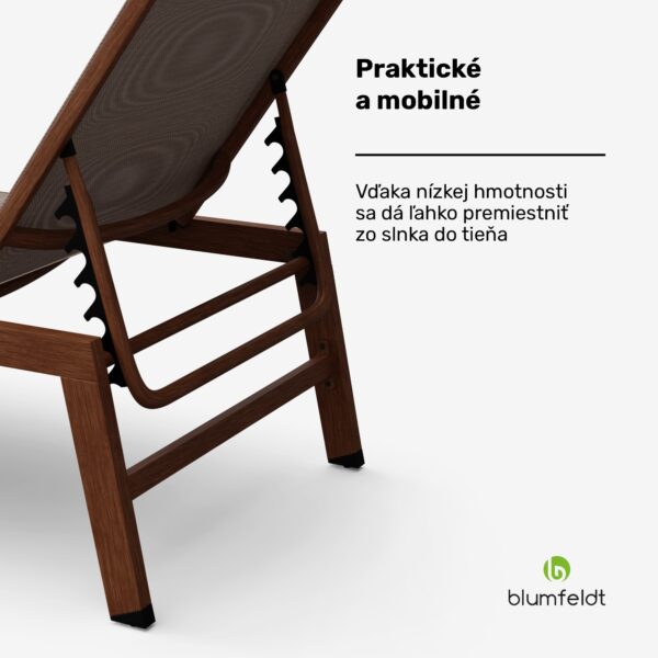 Blumfeldt Lounger Renazzo, lehátko, nosnosť 160 kg, 5-stupňové nastavenie, vodoodpudivé, jednoduché čistenie