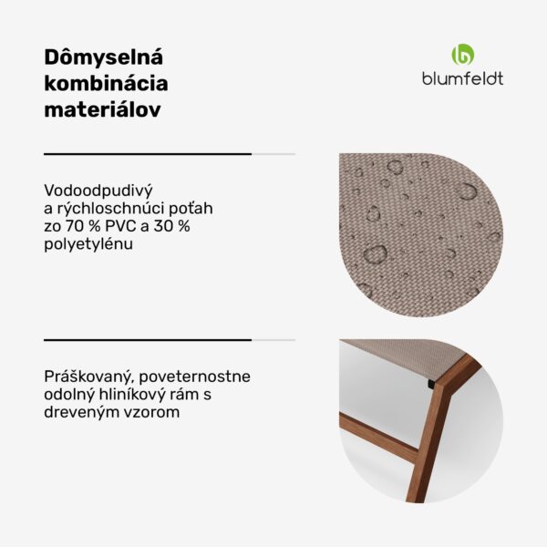 Blumfeldt Lounger Renazzo, lehátko, nosnosť 160 kg, 5-stupňové nastavenie, vodoodpudivé, jednoduché čistenie - Image 2