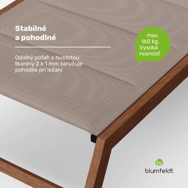 Blumfeldt Lounger Renazzo, lehátko, nosnosť 160 kg, 5-stupňové nastavenie, vodoodpudivé, jednoduché čistenie - Image 3