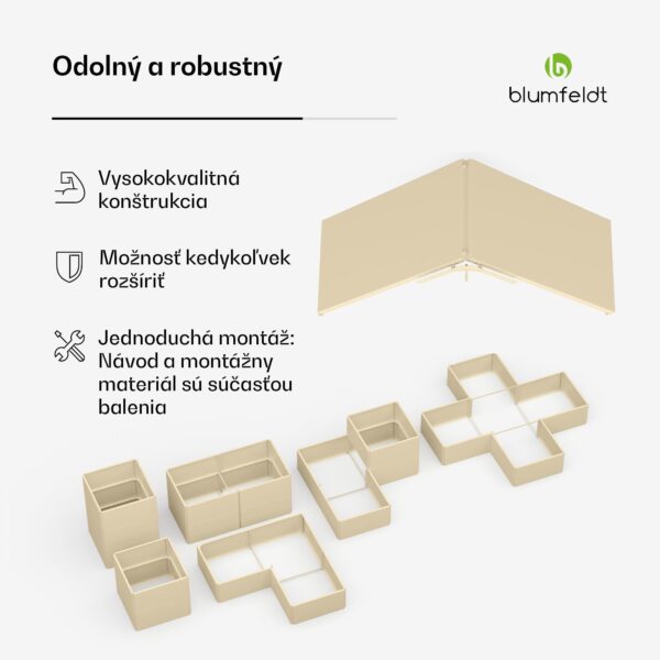 Blumfeldt Versagrow vyvýšený záhon s 12 modulmi, individuálny tvar, hrúbka 1 mm, nehrdzavejúca oceľ - Image 3