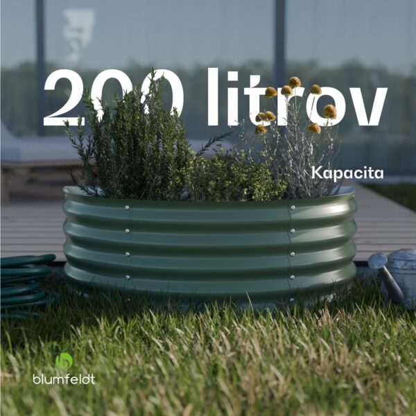 Blumfeldt High Grow Half Circle, polkruhový vyvýšený záhon, 105x43x60 cm, z vlnitého oceľového plechu, jednoduchá montáž, odolný voči hrdzi a mrazu - Image 2