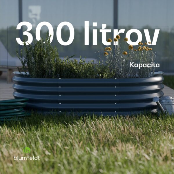 Blumfeldt High Grow Extended, vyvýšený záhon, 150x43x60 cm, z vlnitého oceľového plechu, jednoduchá montáž, odolný voči hrdzi a mrazu - Image 2