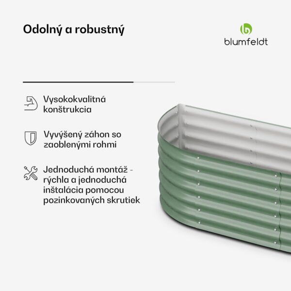 Blumfeldt High Grow Extended, vzvýšený záhon, 150 x 43 x 60 cm, z vlnitého oceľového plechu, jednoduchá montáž, odolný voči hrdzi a mrazu - Image 3