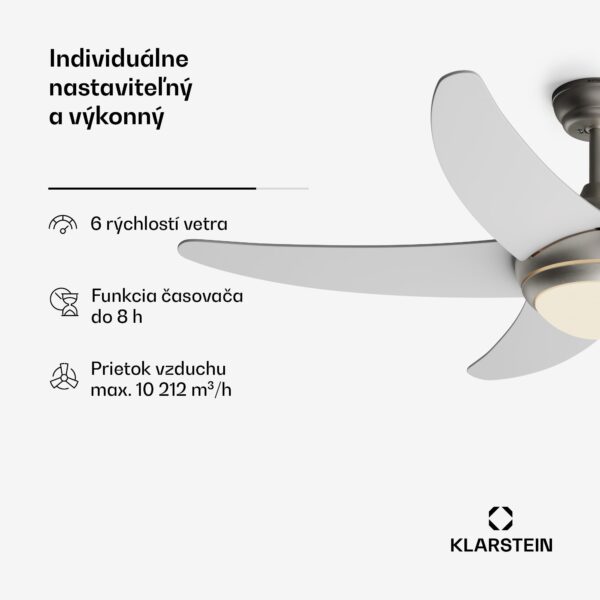Klarstein Bolero 2 v 1 Smart, stropný ventilátor, Ø 132 cm, svetlo 55 W, diaľkové ovládanie, ovládanie cez aplikáciu, 2 smery chodu - Image 2