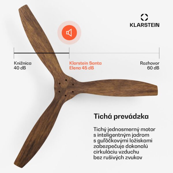 Klarstein Santa Elena Smart 52", Ø 132 cm stropný ventilátor, 10260 m³/h, lopatky z pravého dreva, 6 nastavení rýchlosti, diaľkové ovládanie - Image 3