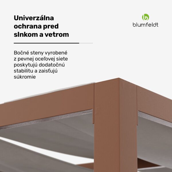 Blumfeldt Shade Cove GreenWall, pergola, 3 x 3 m, bočné steny, práškovo lakovaná farba, odolná voči poveternostným vplyvom