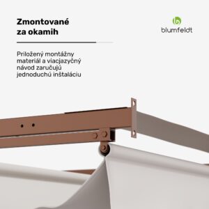 NA Blumfeldt Pantheon Wall Pergola, nástenná pergola, 3 x 4 m, práškovo lakovná oceľ, odolná voči poveternostným vplyvom