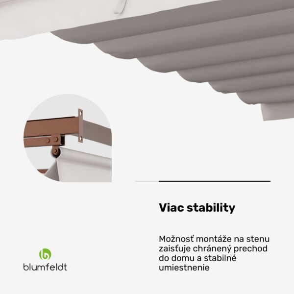 NA Blumfeldt Pantheon Wall Pergola, nástenná pergola, 3 x 4 m, práškovo lakovná oceľ, odolná voči poveternostným vplyvom - Image 3