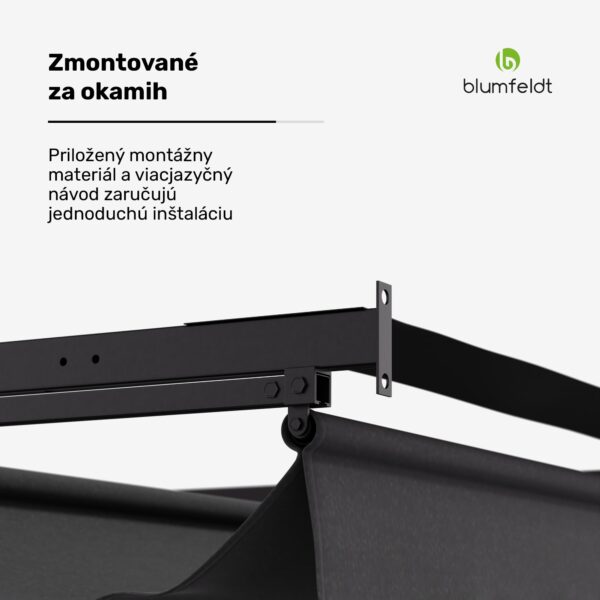 NA Blumfeldt Pantheon Wall Pergola, nástenná pergola, 3 x 4 m, práškovo lakovná oceľ, odolná voči poveternostným vplyvom