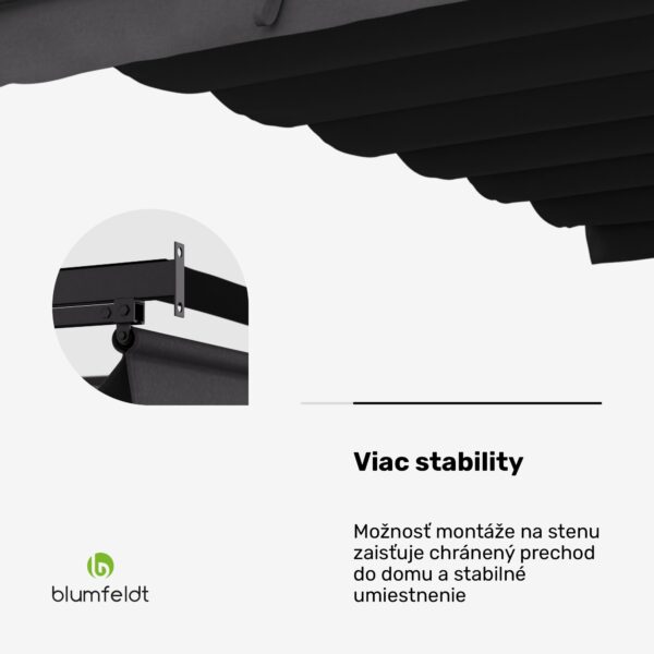 NA Blumfeldt Pantheon Wall Pergola, nástenná pergola, 3 x 4 m, práškovo lakovná oceľ, odolná voči poveternostným vplyvom - Image 3