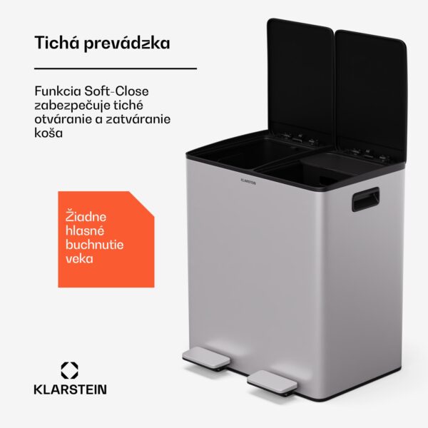 Klarstein EcoVista, odpadkový kôš s kompostérom, 40 l + 3 l/kôš + kompostér, Soft-Close - Image 2