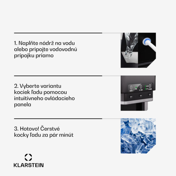 Klarstein ArcticBlend 3v1 výrobník ľadu, 20 kg/24h, Bullet Ice, Drvený ľad, Dávkovač vody