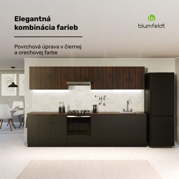 Blumfeldt WoodVista vysoká skrinka, Soft-Close, hliníkové rukoväte, udržateľné materiály