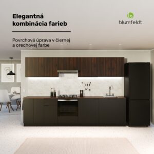 Blumfeldt WoodVista vysoká skrinka, Soft-Close, hliníkové rukoväte, udržateľné materiály