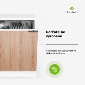 Blumfeldt WoodVista skrinka na umývačku riadu, Robustná pracovná doska, Bezproblémová integrácia