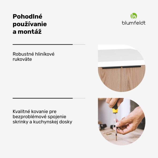 Blumfeldt WoodVista skrinka na umývačku riadu, Robustná pracovná doska, Bezproblémová integrácia - Image 3