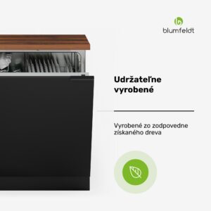 Blumfeldt WoodVista skrinka na umývačku riadu, Robustná pracovná doska, Bezproblémová integrácia